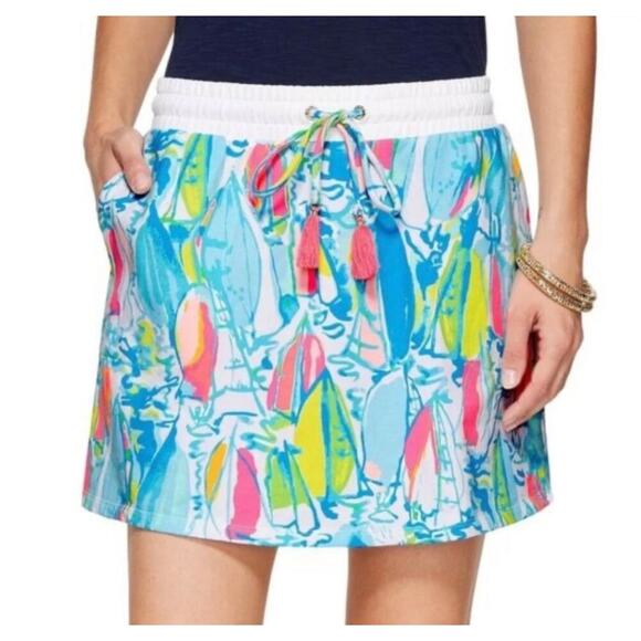 Lilly Pulitzer NWOT Beach And Bae Zia Skirt Colorful Terry Mini Size Medium - Picture 1 of 10